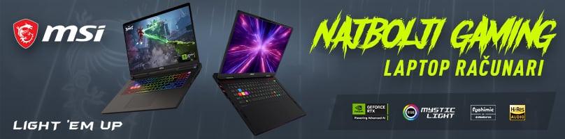 MSI gaming laptop iznad